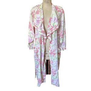 Vintage Victoria’s Secret Gold Label Iris Print Robe Duster Size Small